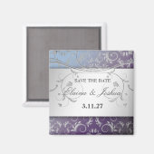 311-Silver Divine Hydrangea Save the Date Magnet (Vorderseite/Rückseite)