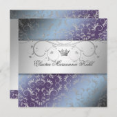 311-Silver-Divine Hydrangea Süß 16 Einladung (Vorne/Hinten)