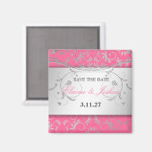 311-Silver Divine | Lustiges Rosa Save the Date Magnet (Vorderseite/Rückseite)