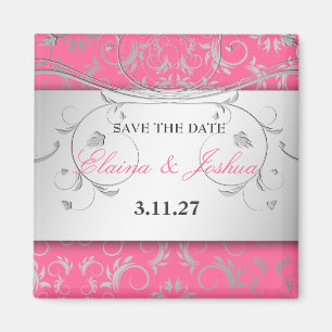 311-Silver Divine Lustiges Rosa Save the Date Magnet
