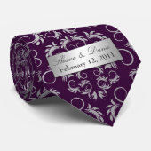 311-Silver erahnen Auberginen-Krawatten-Klein Krawatte (Gerollt)