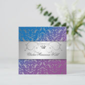 311-Silver erahnen blauen Glücks-Bonbon 16 Einladung (Stehend Vorderseite)