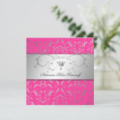 311-Silver erahnen Hott Rosa Einladung (Stehend Vorderseite)