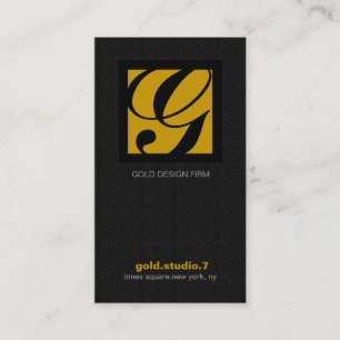 311-SIMPLY QUADRATISCHES MONOGRAMM TEXTURE-GOLD VISITENKARTE