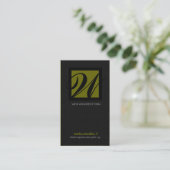 311-SIMPLY QUADRATISCHES MONOGRAMM TEXTURE-SAGE VISITENKARTE (Stehend Vorderseite)