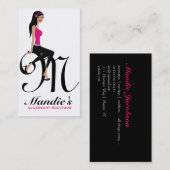 311-Sittin' hübsche Initiale des Monogramm-| Visitenkarte (Vorne/Hinten)