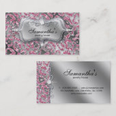 311 Sparkle Juwelry Zebra Classy Pink Leopard Visitenkarte (Vorne/Hinten)