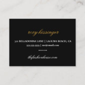 311 Spray-TANfashionista-Silhouette-Goldsteigung Visitenkarte (Rückseite)