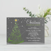 311 Starry Night Weihnachten Einladung Grau (Stehend Vorderseite)