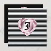 311-Streifen Diamantherz Süß 16 Einladung (Vorne/Hinten)