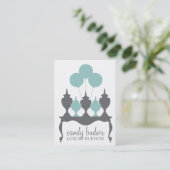 311 Süßigkeit Budoir Robin blaues Grau Visitenkarte (Stehend Vorderseite)