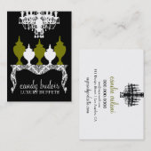 311 Süßigkeit Budoir Rokoko-olivgrünes Grün Visitenkarte (Vorne/Hinten)