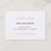 311 Süßigkeits-Buffet-Rosa-Grau Visitenkarte (Rückseite)