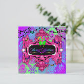 311 Süßigkeits-Märchenland-Rosa-Bonbon 16 Einladung (Stehend Vorderseite)