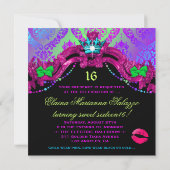 311 Süßigkeits-Märchenland-Rosa-Bonbon 16 Einladung (Rückseite)