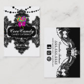 311 Süßigkeits-Märchenland Schwarz-weiß Visitenkarte (Vorne/Hinten)