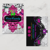 311 Süßigkeits-Märchenland-Weiß-Damast Visitenkarte (Vorne/Hinten)