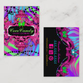 311 Süßigkeits-Märchenlandzebra-Rosa-Rahmen Visitenkarte (Vorne/Hinten)