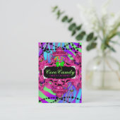 311 Süßigkeits-Märchenlandzebra-Rosa-Rahmen Visitenkarte (Stehend Vorderseite)