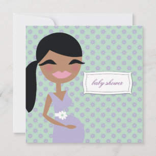 311-Sweet Pregnant Mommy Floral - Ethnisch Einladung