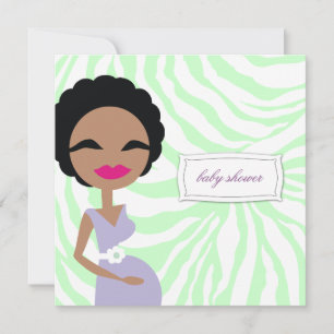 311-Sweet Pregnant Mommy Zebra - Ethnisch Einladung