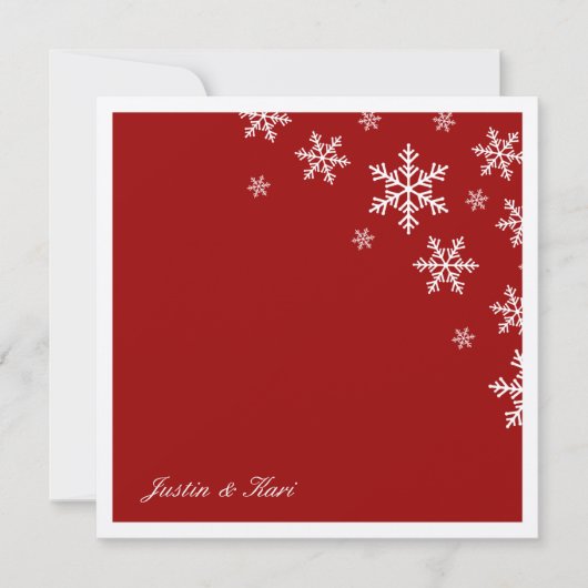 311-Sweet Snowflake Red Metallic Einladung (Vorderseite)