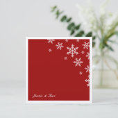 311-Sweet Snowflake Red Metallic Einladung (Stehend Vorderseite)
