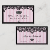 311 Sweetique rosa Streifen u. Visitenkarte (Vorne/Hinten)