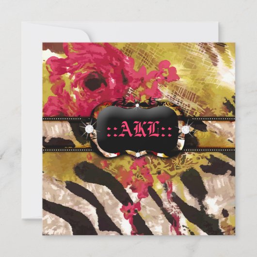 311-Tigress/Zebra-Rose Bachelorette Einladung (Vorderseite)