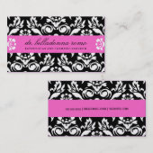 311 Tollkirschen-Damast-goldenes Rosa Visitenkarte (Vorne/Hinten)