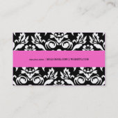 311 Tollkirschen-Damast-goldenes Rosa Visitenkarte (Rückseite)