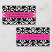 311 Tollkirschen-Damast Hott Rosa Visitenkarte (Vorne/Hinten)