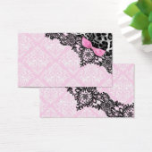 311 Traum in Leopard & Lace Girly Pink Name Card (Schreibtisch)