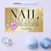 311 Tres Chic Damask Nail Tech Diamond HeartFlyer Flyer (Einzeln)
