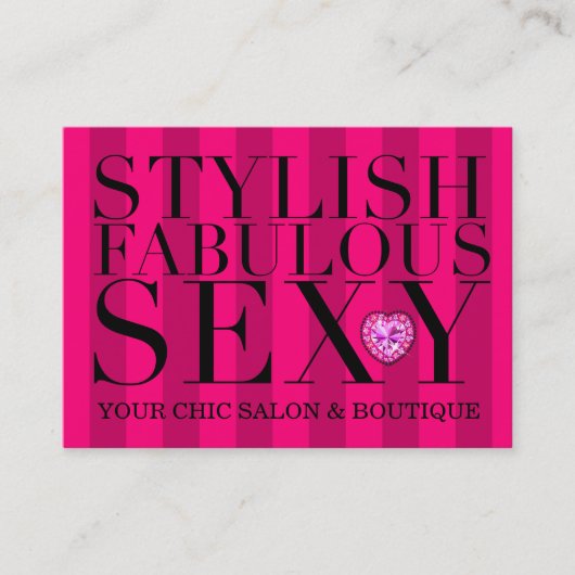 311 Tres schicke rosa Streifen Visitenkarte (Vorderseite)