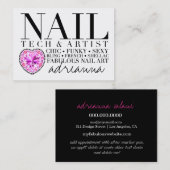 311 Tres schickes Nagel-Technologie-Diamant-Herz Visitenkarte (Vorne/Hinten)