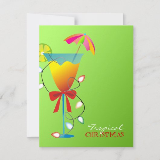 311-Tropisches Paradies Weihnachtszeit Lime Green  Einladung (Vorderseite)