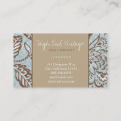 311 TÜRKIS-MIT BLUMENVINTAGES VISITENKARTE (Rückseite)