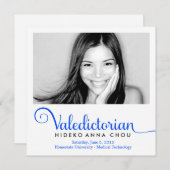 311 Valedictorian Electric Blue Abschluss Ankündigung (Vorne/Hinten)