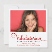 311 Valedictorian in Rotem Abschluss Ankündigung (Vorderseite)