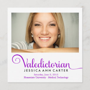 311 Valedictorianischer Royal Lila Abschluss Ankündigung