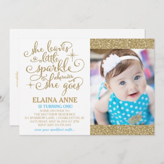 311 Verlasst sie ein kleines Sparkle, wohin sie au Einladung (Vorne/Hinten)