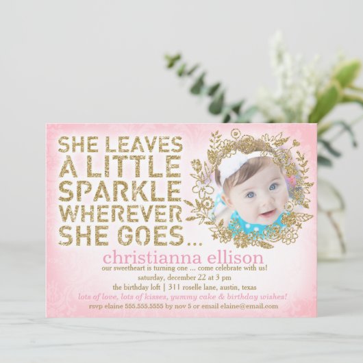 311 Verlasst sie einen kleinen, spärlichen Blumenr Einladung (Stehend Vorderseite)