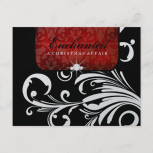 311-Verzauberte Red Swanky Wirbel RSVP-Karte Metal RSVP Karte