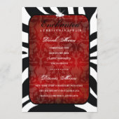 311 verzauberte rotes Abendessen-/Getränk-Menü Menükarte (Vorderseite)