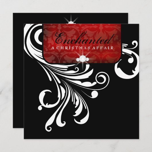 311-verzaubertes Rotschwanztier-Wirbel-Metallic-Pa Einladung (Vorne/Hinten)