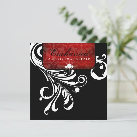 311-verzaubertes Rotschwanztier-Wirbel-Metallic-Pa Einladung (Stehend Vorderseite)