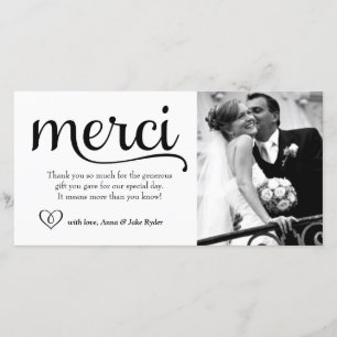 311 Verzierte Merci-Fotokarte mit Herz Dankeskarte
