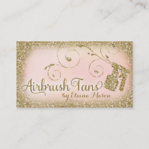 311 Vintage Glam Airbrush Bräunung Gold Glitter Ro Visitenkarte