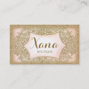 311 Vintage Glam Gold Glitter Rosa Visitenkarte